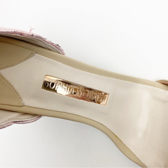 Sophia Webster Chiara Butterfly Embroidered Leather Pastel Bridal Stiletto Heels - Picture 8 of 10